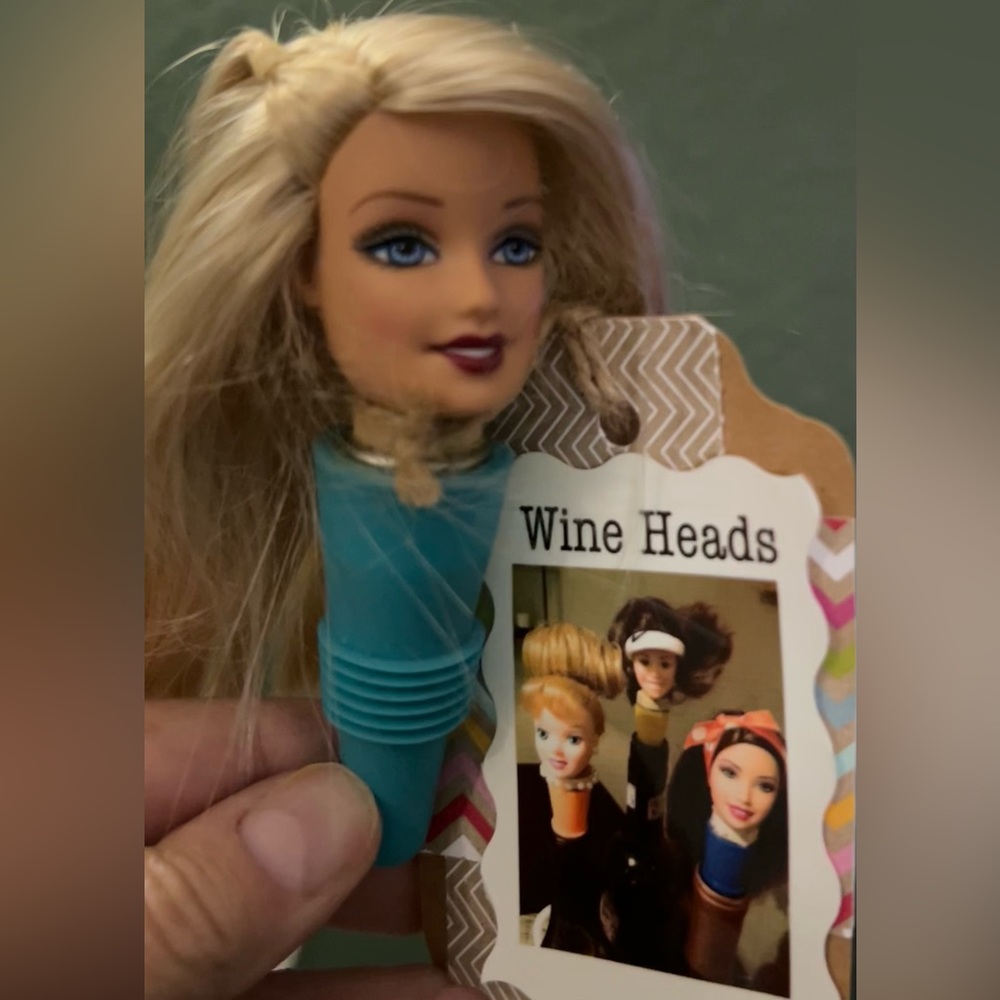 Vintage Wine Heads Barbie Bottle Stopper